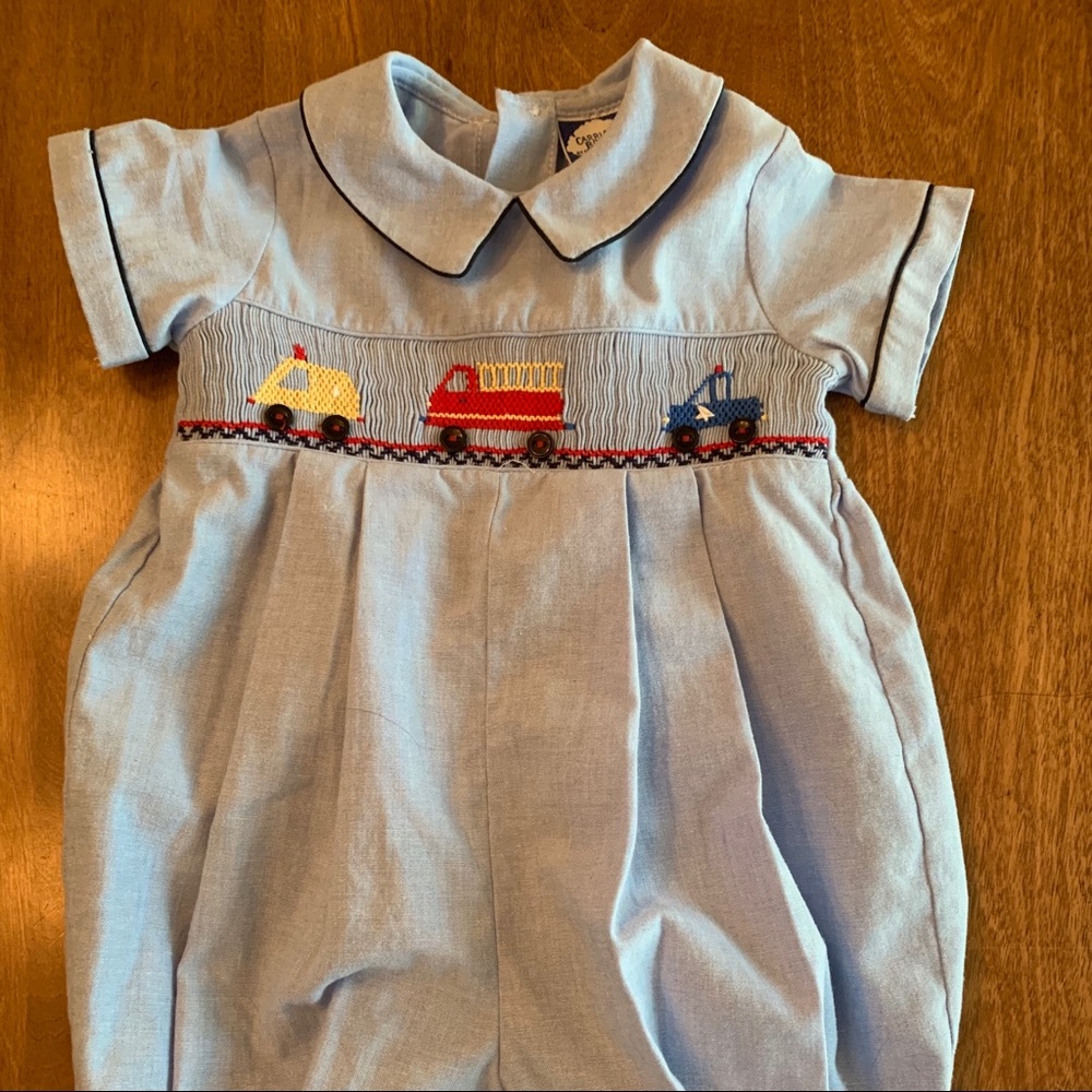 Carriage creations smocked bubble romper 6mos